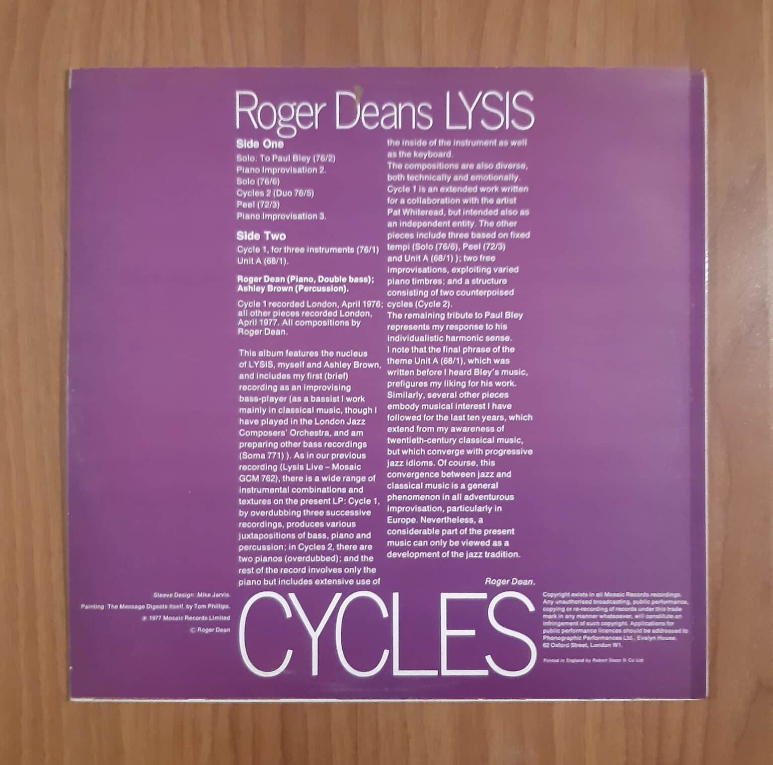 Roger Deans Lysis: Cycles Hi-Fi e Vinili