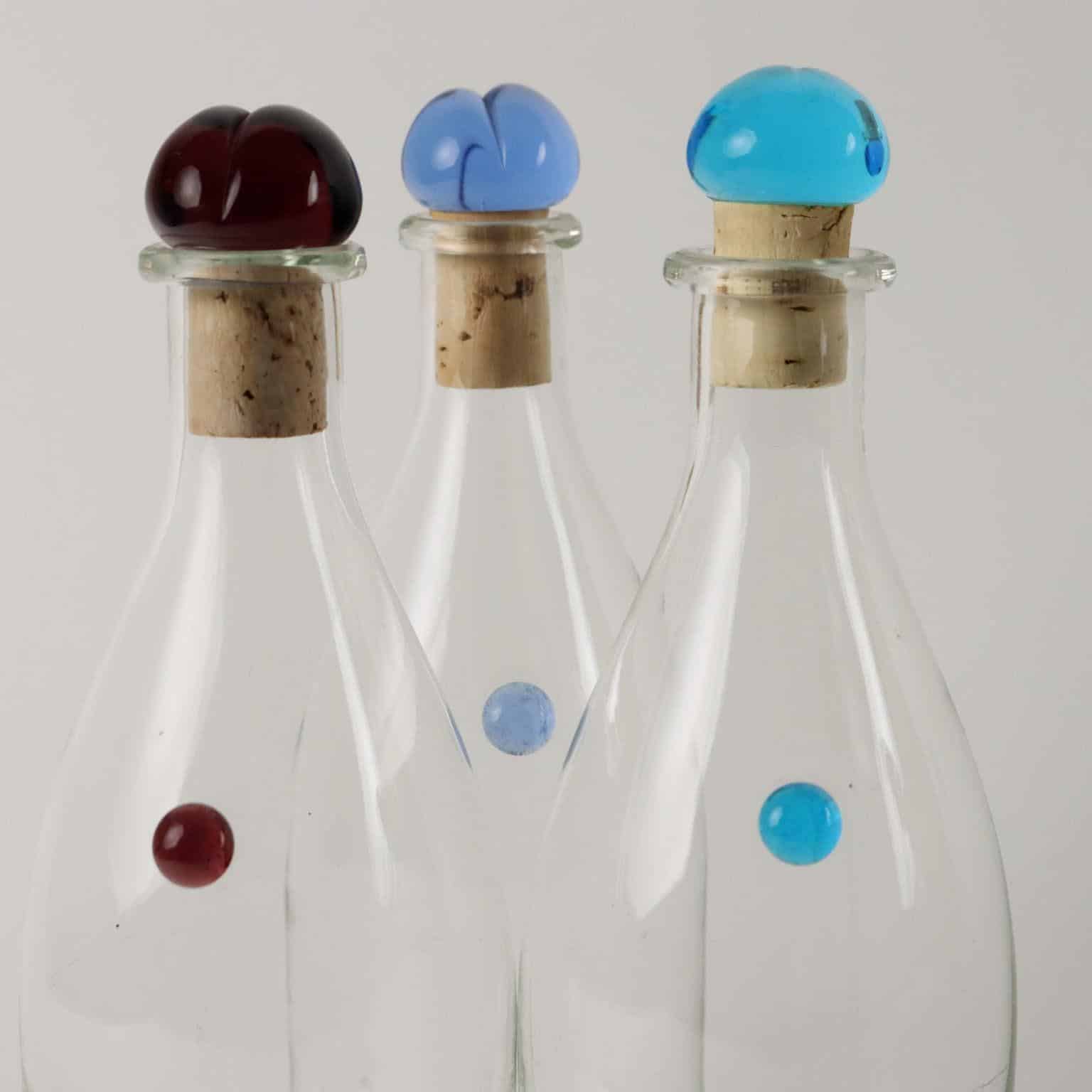6 Bottiglie in vetro soffiato Negozio Cambiago
