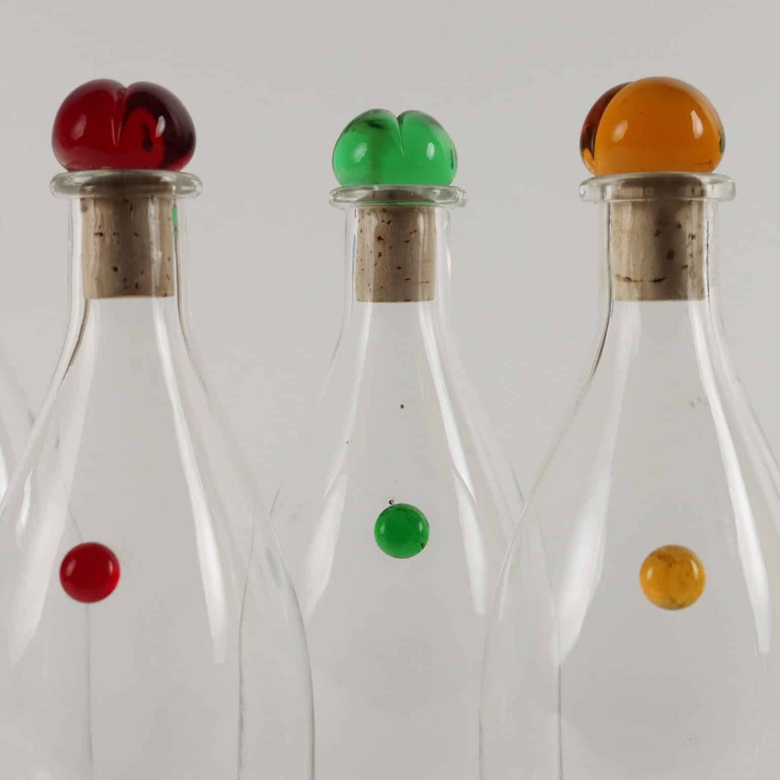 6 Bottiglie in vetro soffiato Negozio Cambiago