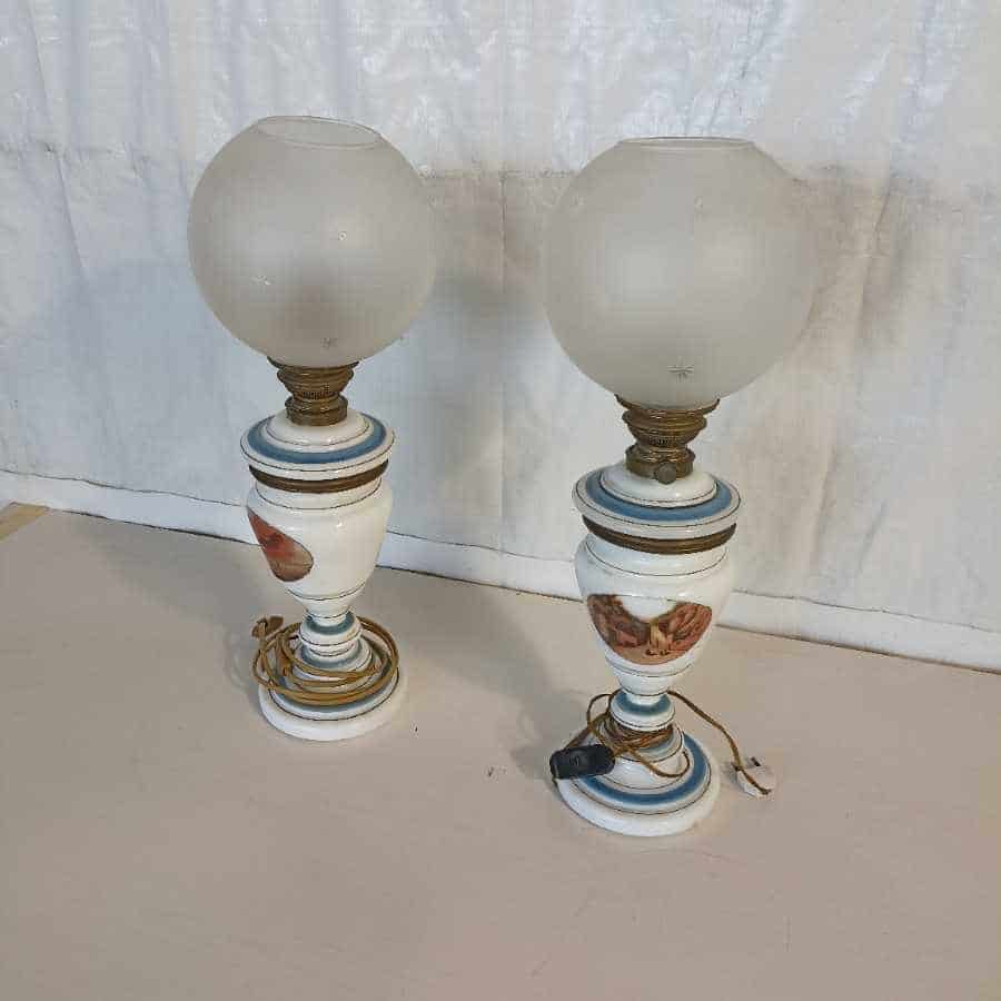 Coppia di lampade ad olio elettrificate Negozio Cambiago