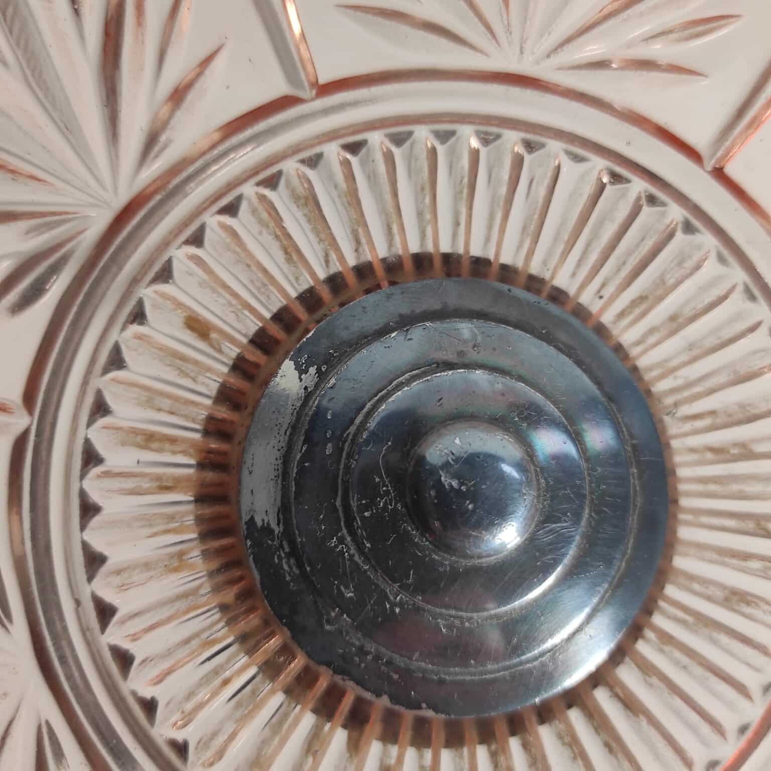 Alzata in metallo e vetro Art Nouveau Oggettistica