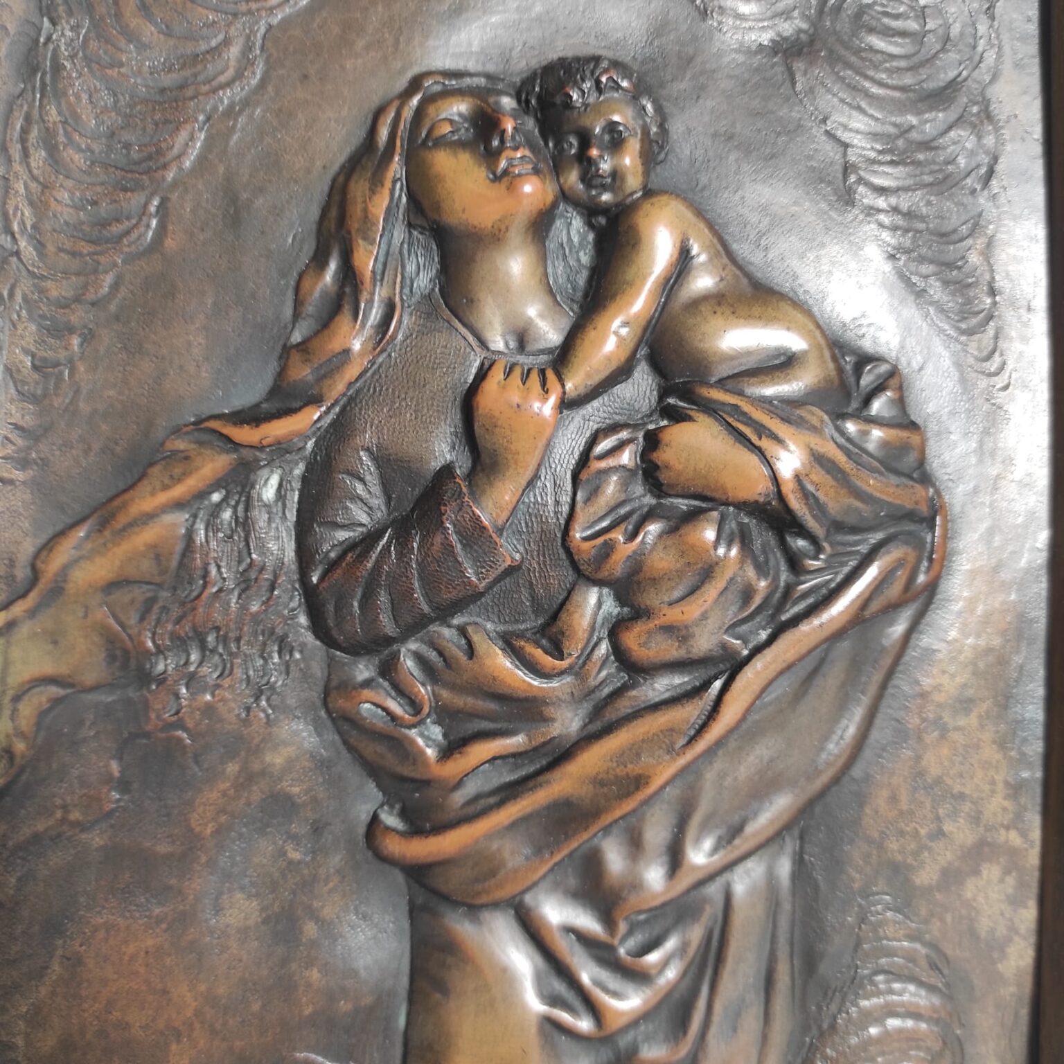 Formella in bronzo di Madonna primi 900 Oggettistica