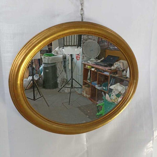 Specchio Ovale Dorato Vintage Arredamento