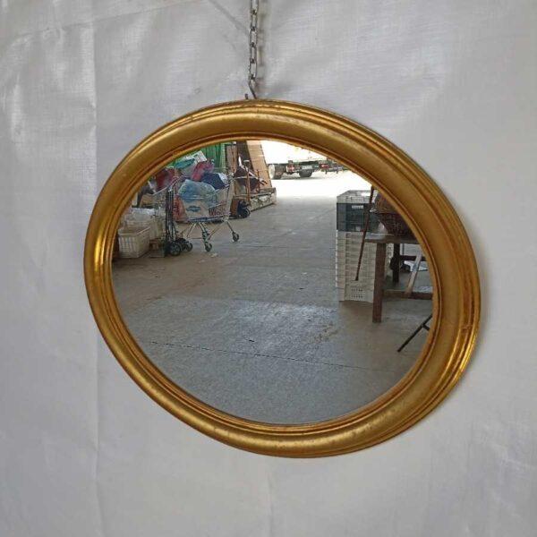 Specchio Ovale Dorato Vintage Arredamento