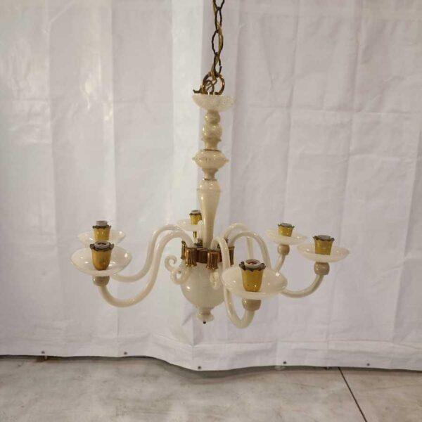 Lampadario a 6 bracci in vetro stile Murano Arredamento