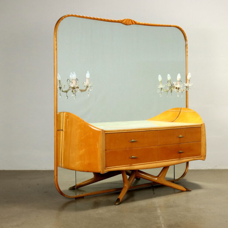 Sideboard con specchio e lampade Vintage anni 60