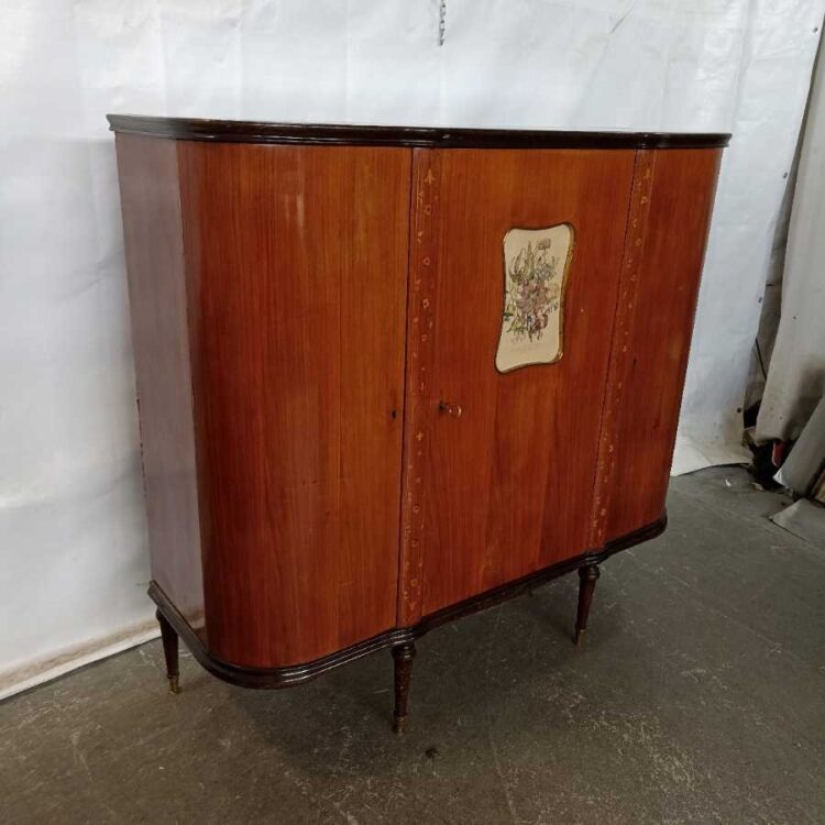 Mobile Bar Vintage Anni 60 con Decori Floreali