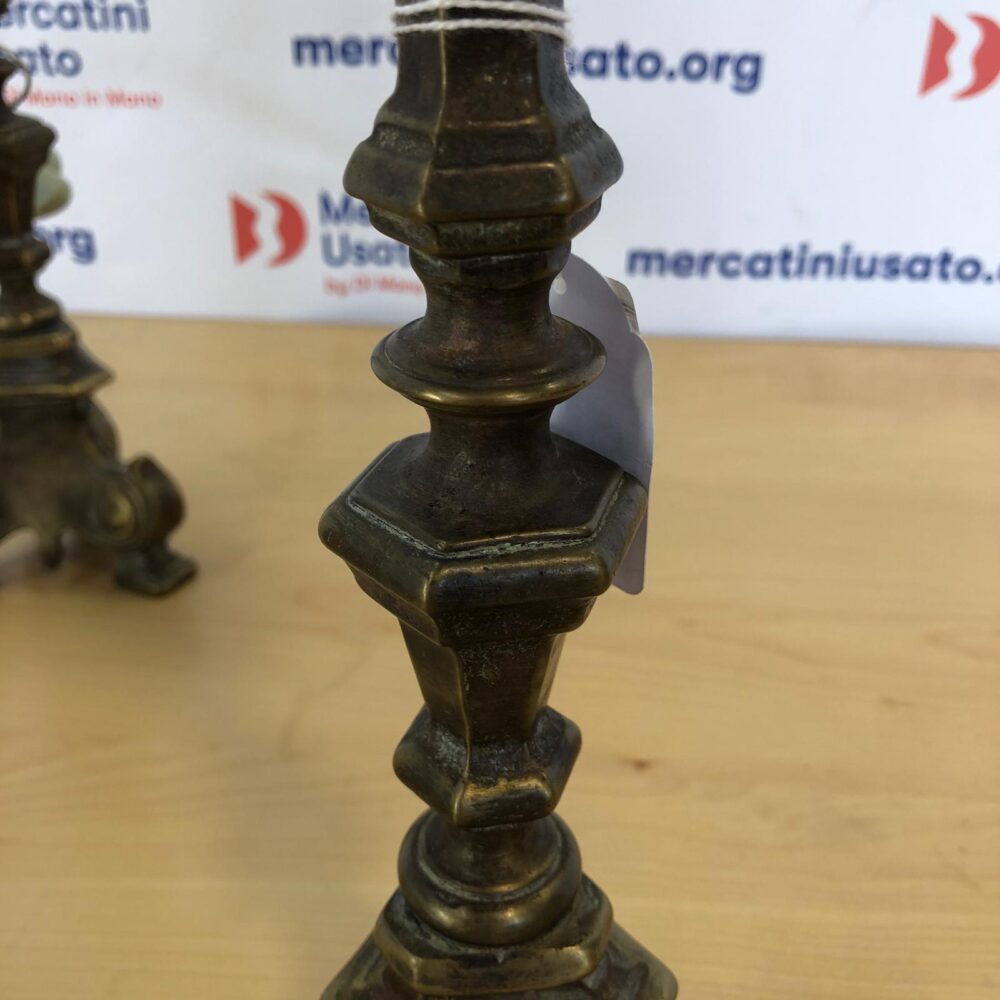Coppia di torcieri in bronzo - immagine 5