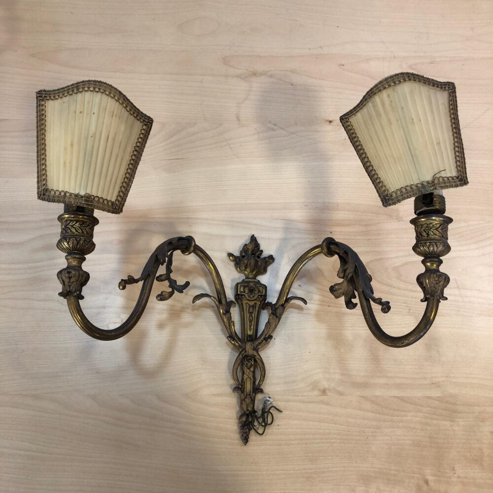 Coppia di Applique in metallo dorato - immagine 3