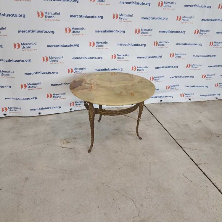 Tavolino rotondo con piano in marmo