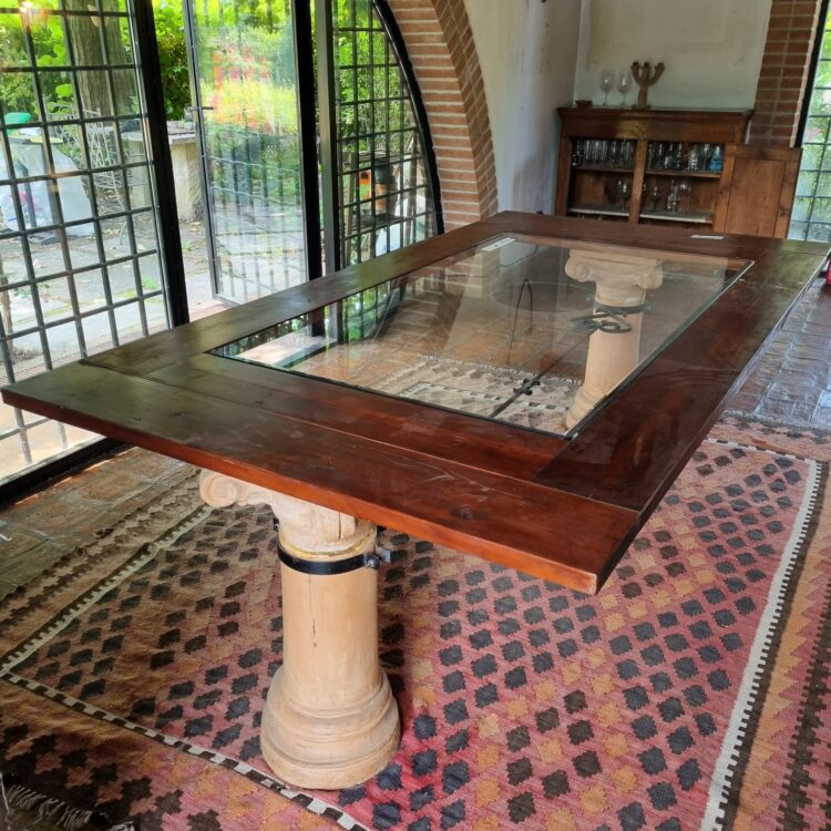 Grande Tavolo con piano in vetro