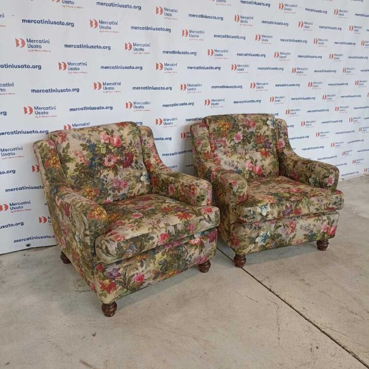 Coppia Poltrone floreali Vintage