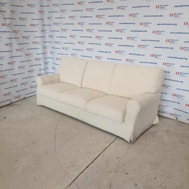 Divano 3 posti sfoderabile bianco