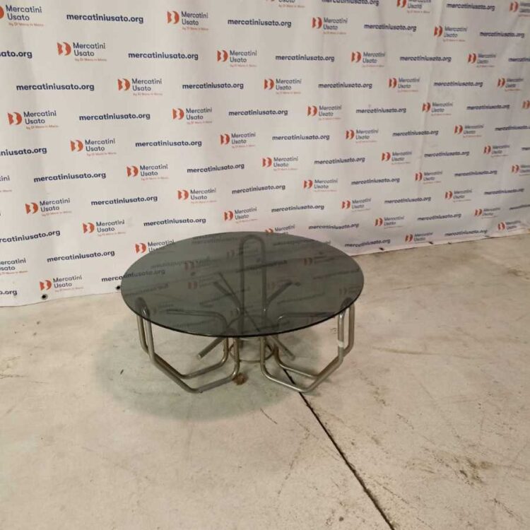 Tavolino in vetro fumé design anni 70