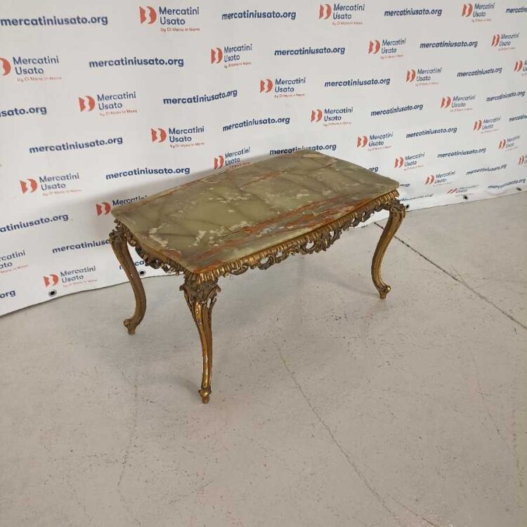 Tavolino stile Barocco con piano in onice