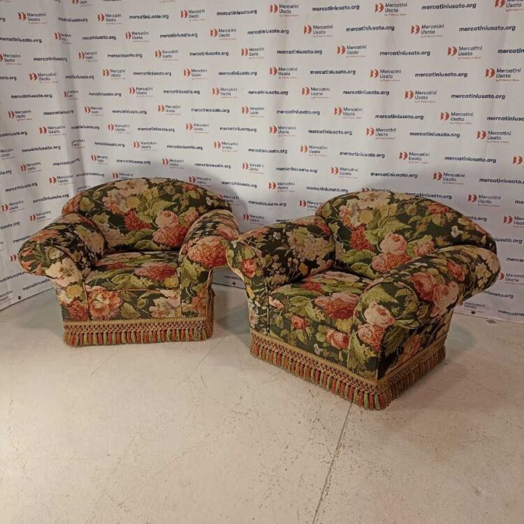 Coppia Poltrone floreali Vintage