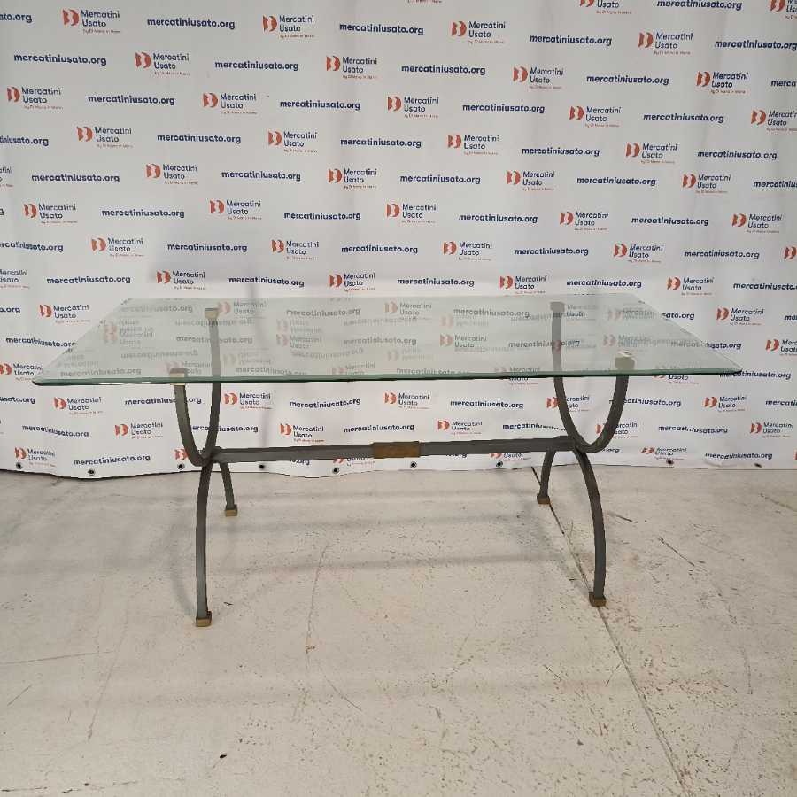 Tavolo in ferro con vetro molato - immagine 2