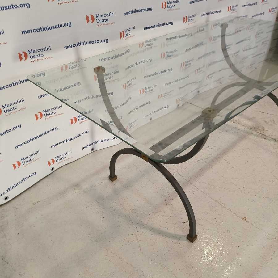 Tavolo in ferro con vetro molato - immagine 3