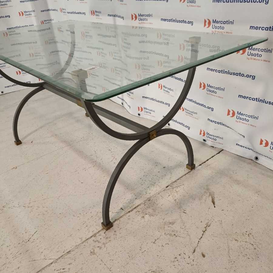 Tavolo in ferro con vetro molato - immagine 4
