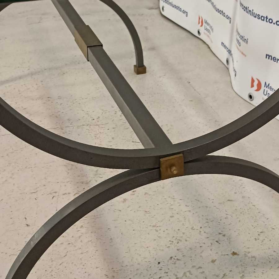 Tavolo in ferro con vetro molato - immagine 5