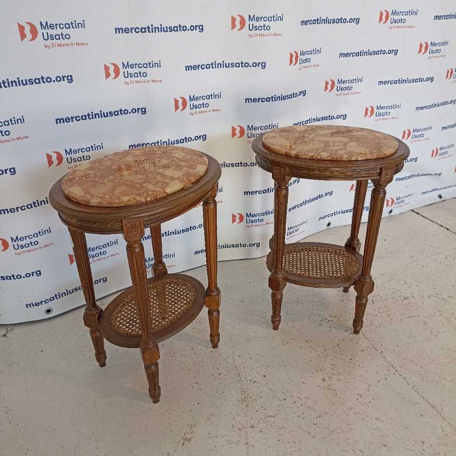 Coppia di Tavolini stile Neoclassico con marmo - immagine 2