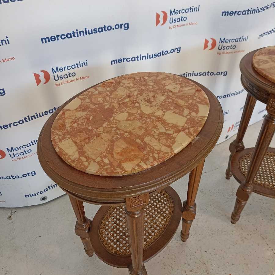Coppia di Tavolini stile Neoclassico con marmo - immagine 3