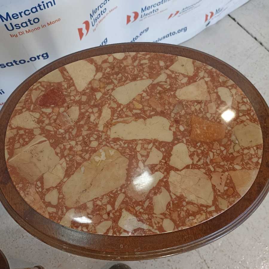 Coppia di Tavolini stile Neoclassico con marmo - immagine 7