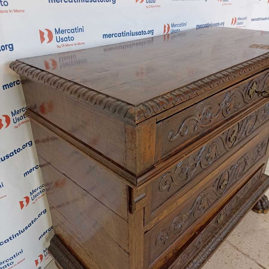 Cassettone stile Neorinascimento in Noce - immagine 3