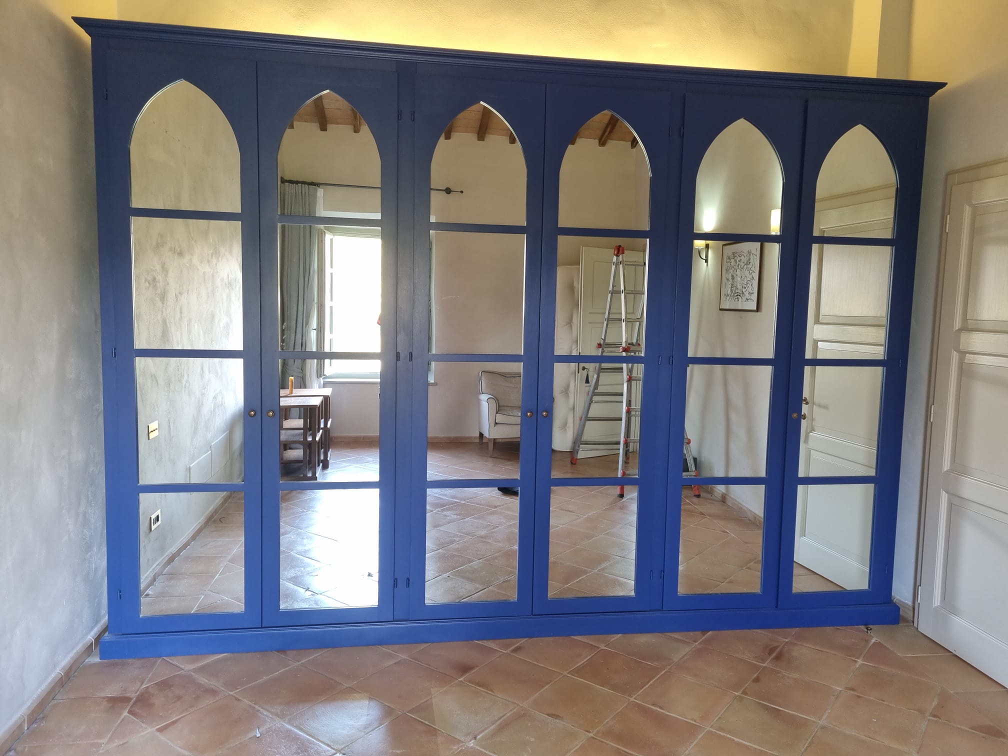 Armadio 6 ante a specchio laccato