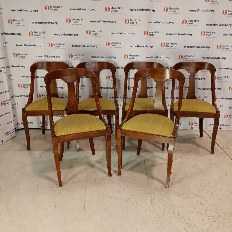 6 Sedie a Gondola in Noce - immagine 2
