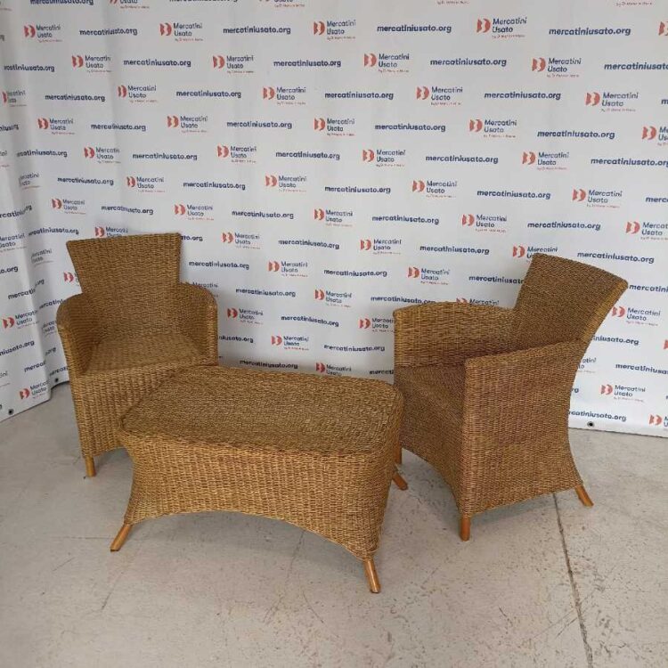 Salottino da esterno in Bambù e Rattan