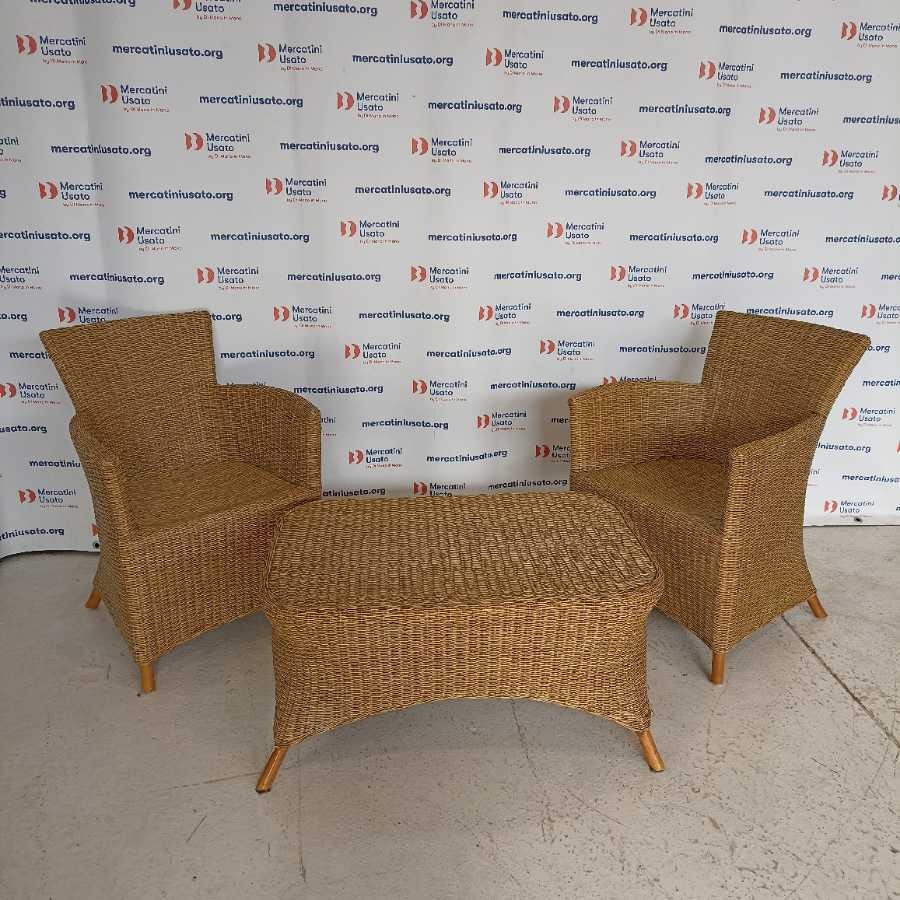 Salottino da esterno in Bambù e Rattan - immagine 2