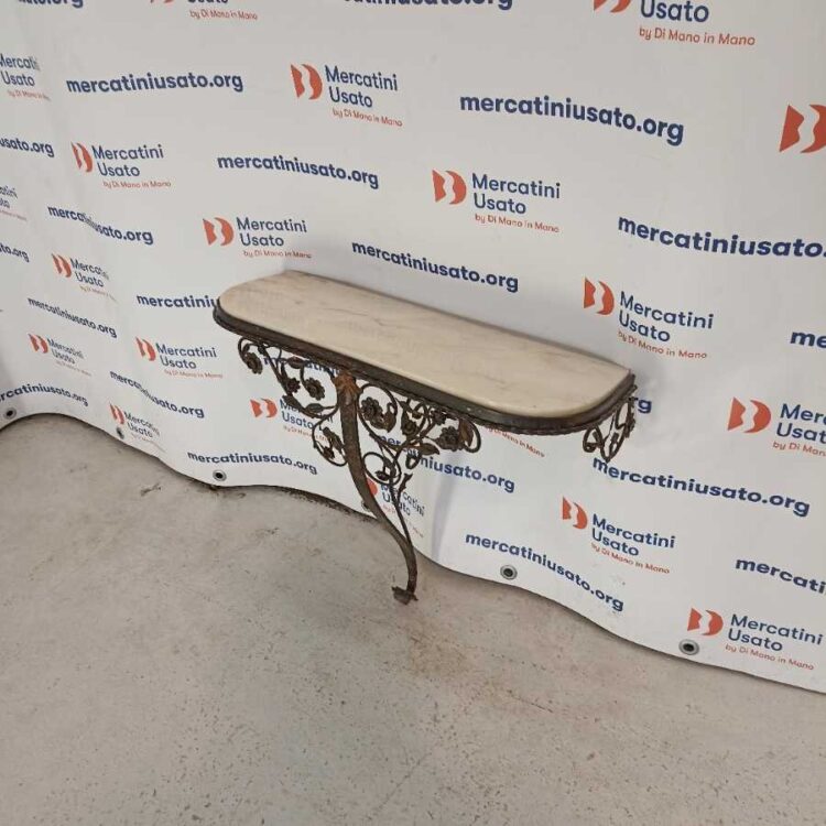 Consolle in ferro battuto e marmo