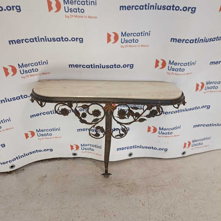Consolle in ferro battuto e marmo - immagine 2