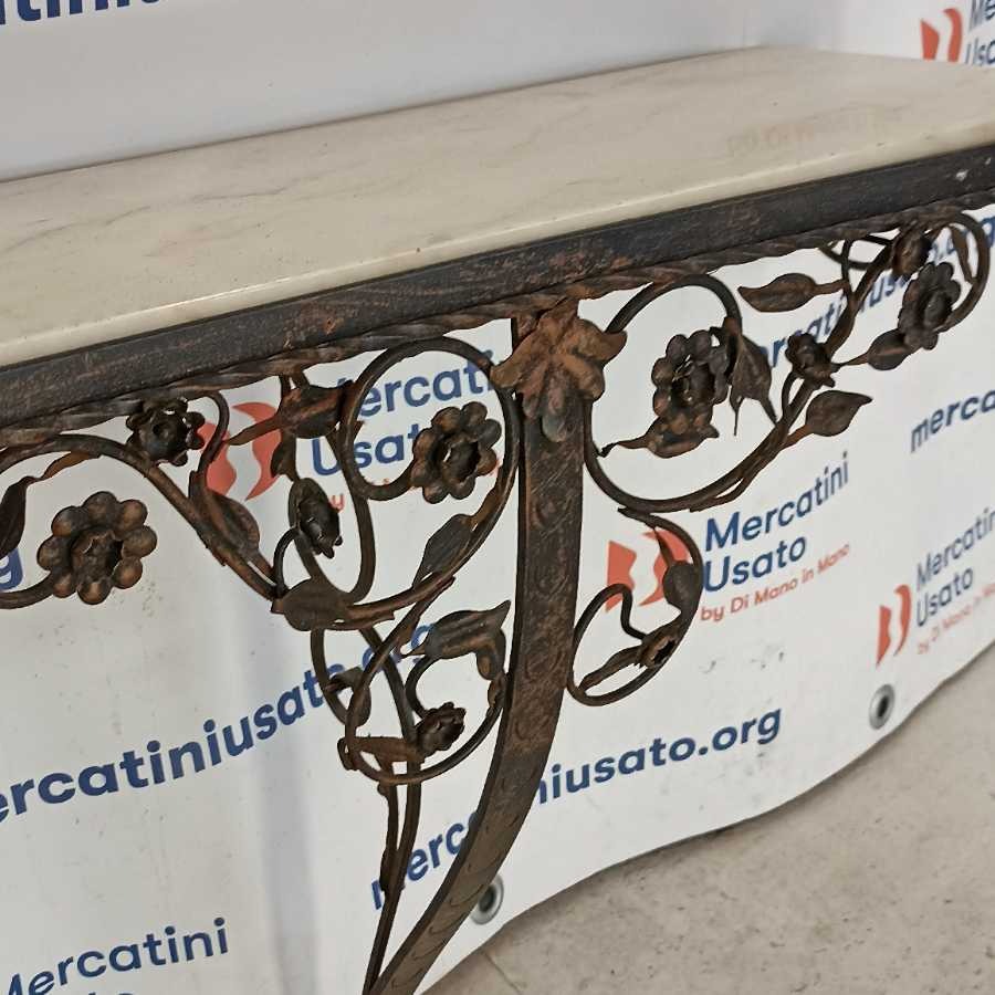 Consolle in ferro battuto e marmo - immagine 4