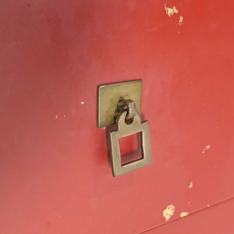 Cassettiera laccata Rossa stile Etnico - immagine 7