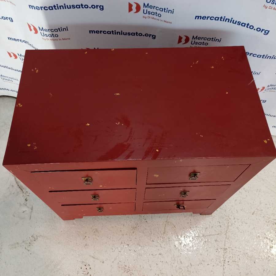 Cassettiera Etnica laccata Rossa - immagine 4