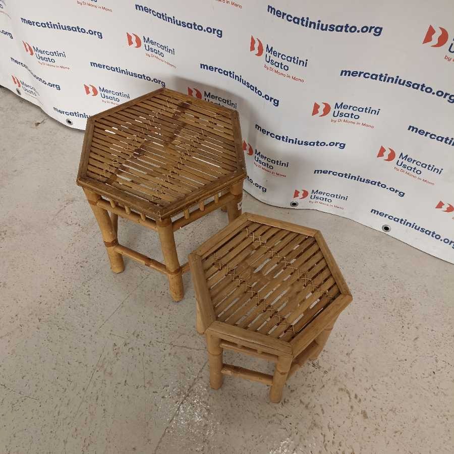 Coppia di Tavolini Etnici Portavasi - immagine 2