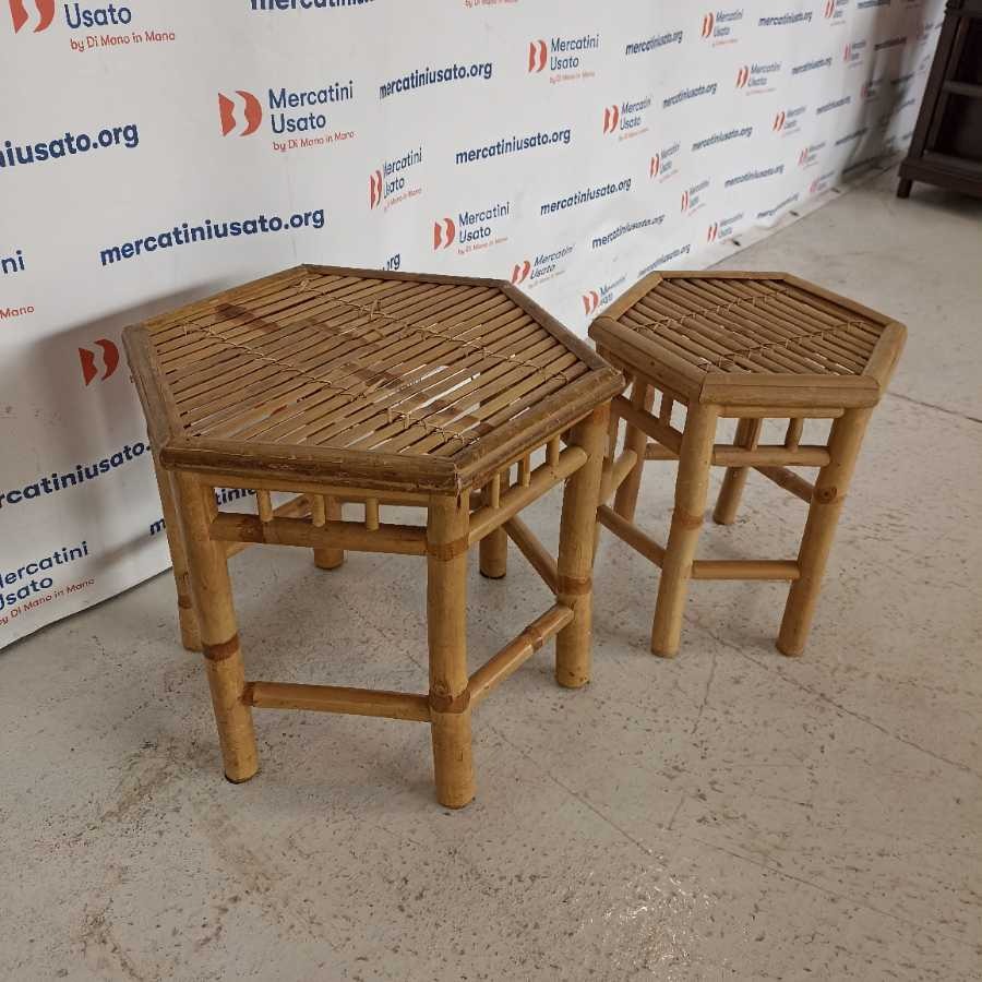 Coppia di Tavolini Etnici Portavasi - immagine 3