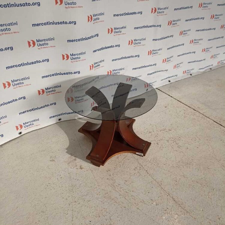 Tavolino Rotondo con vetro fumé