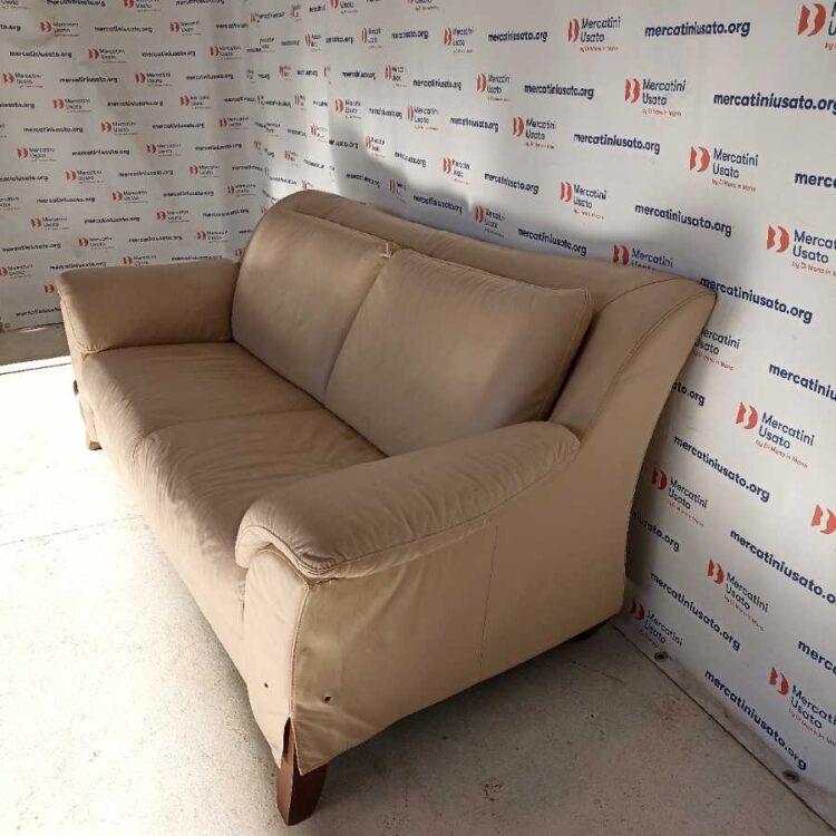 Divano 2 posti in pelle bianco