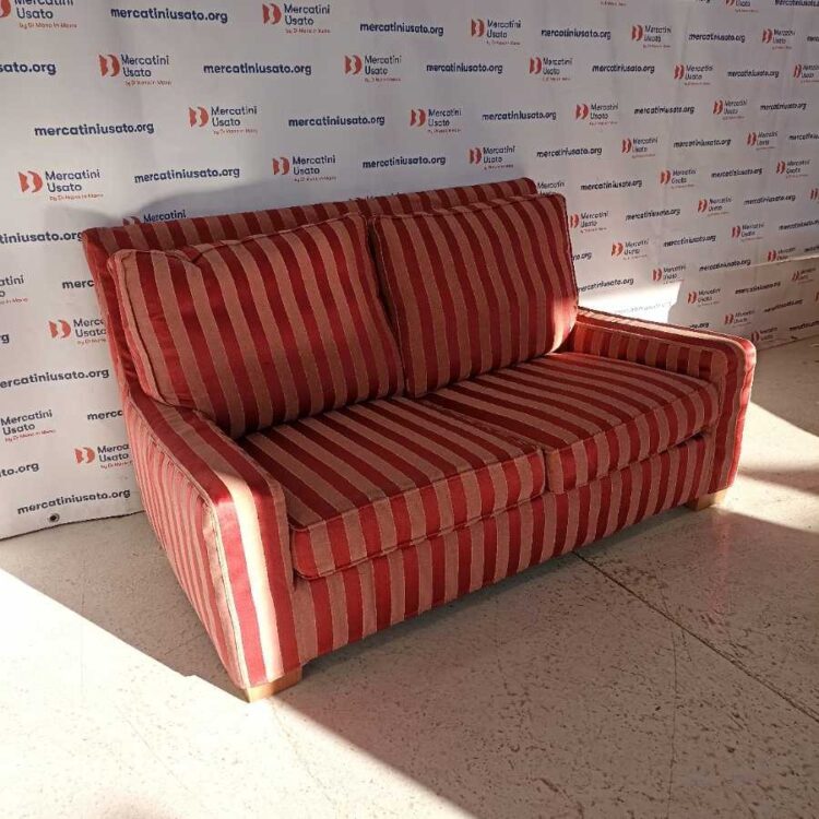 Divano sfoderabile 2 posti a righe Vintage