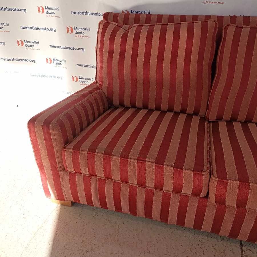 Divano 2 posti sfoderabile a righe Vintage - immagine 3