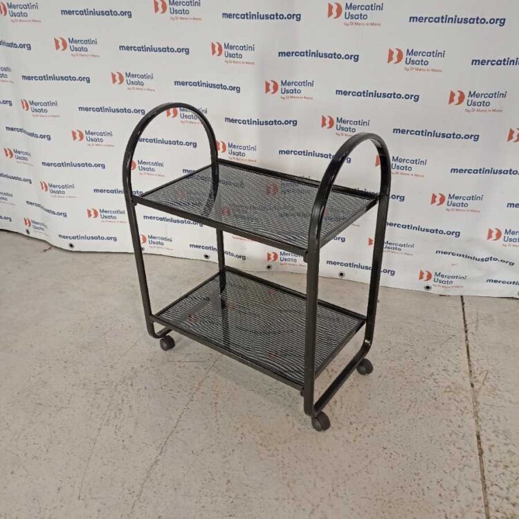 Carrellino in vetro e metallo