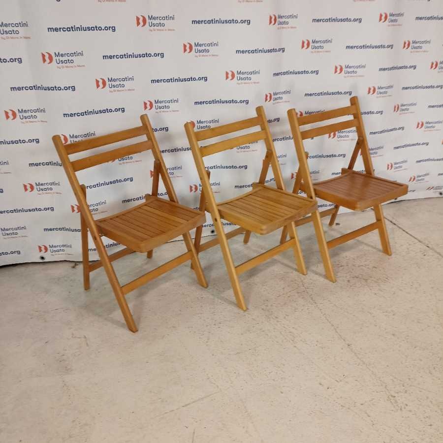Tris di Sedie pieghevoli in Faggio
