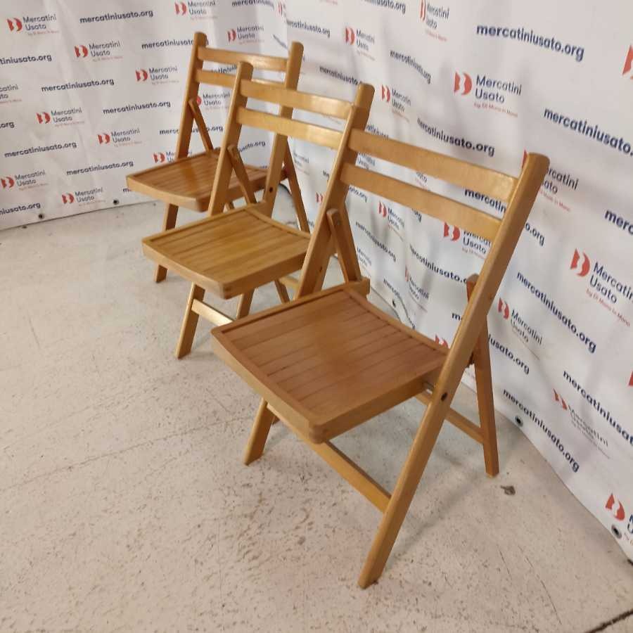 Tris di Sedie pieghevoli in Faggio - immagine 3