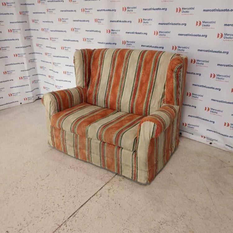 Divano 2 posti a righe sfoderabile