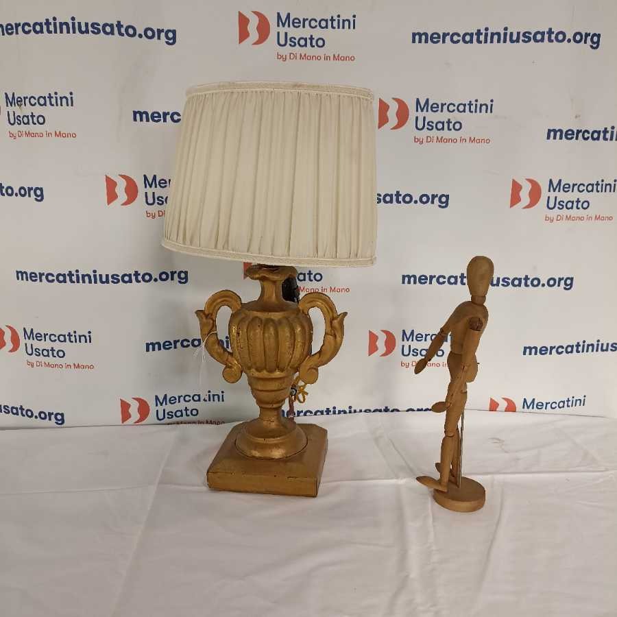 Vaso portapalme in legno dorato - immagine 2