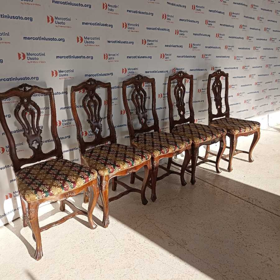 5 Sedie Antiche primi 900 stile Giorgio III