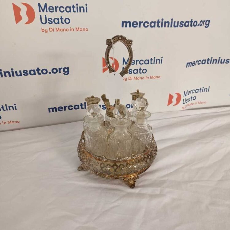 Set da condimento in Epns e cristallo molato